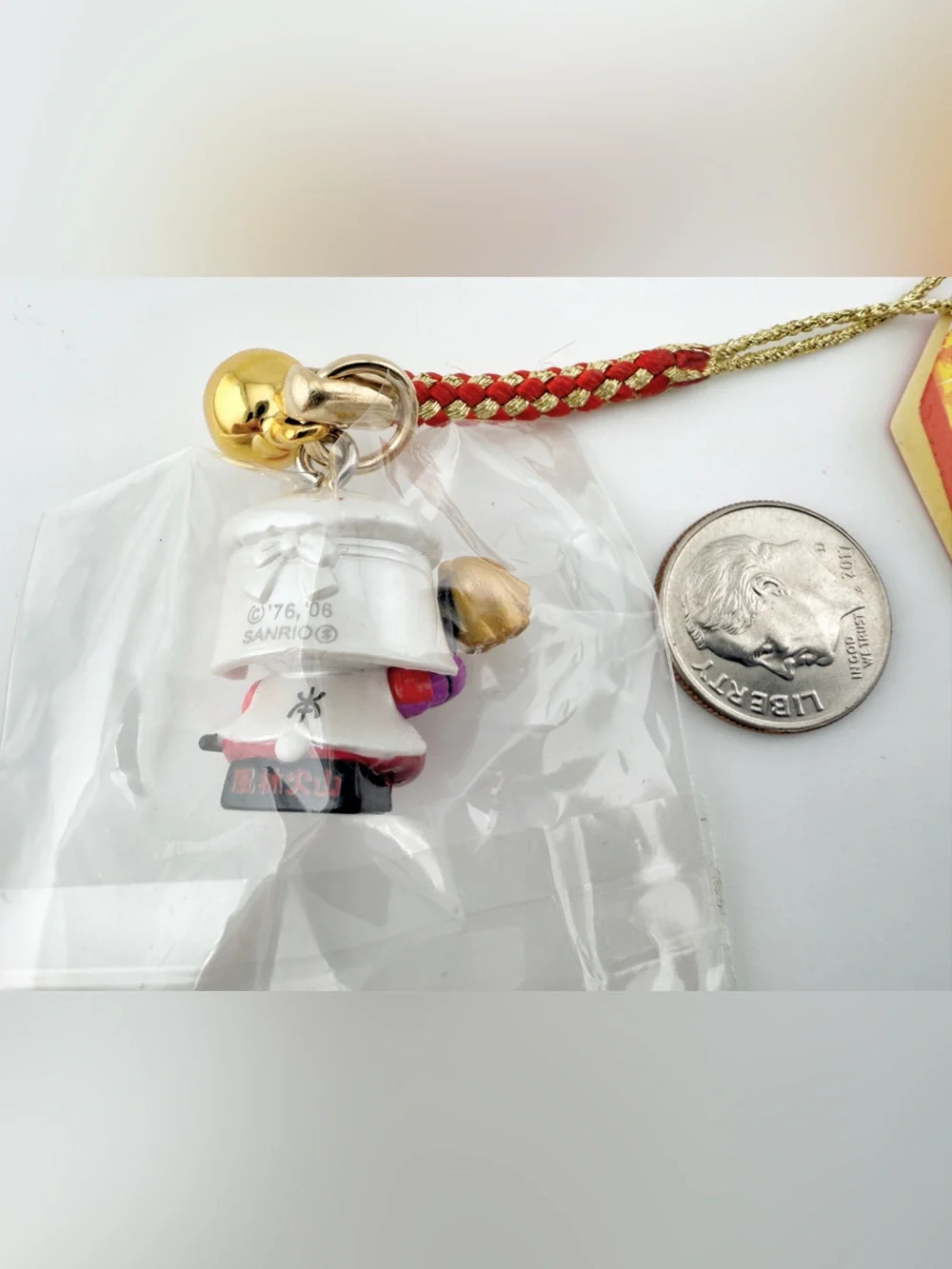 Rare Vintage Hello Kitty Sanrio Japan Gotochi Netsuke Charm Strap Samurai NWT